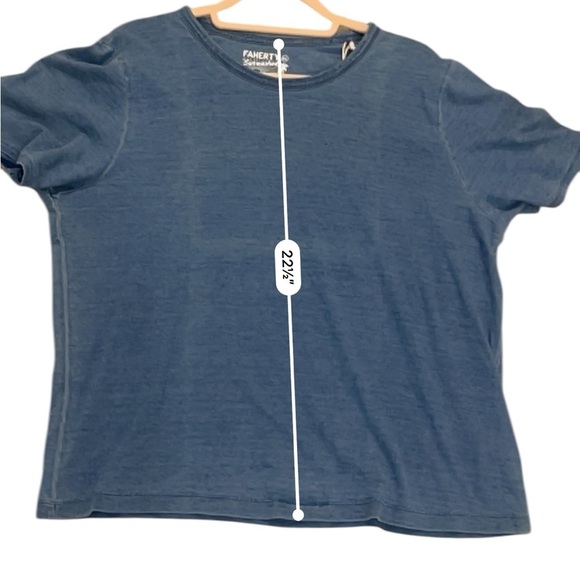 Faherty sunwashed crew tee indigo wash extra large new with tags blue - Picture 6 of 10